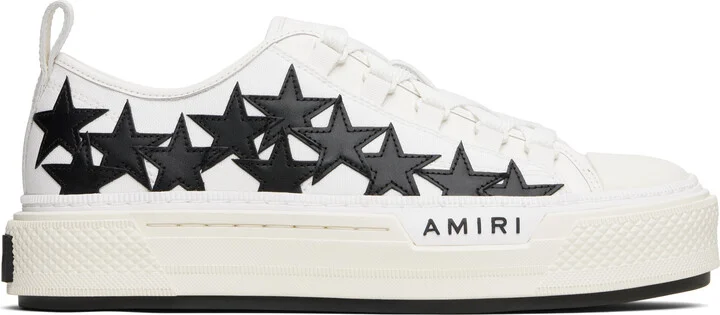 AMIRI White & Black Stars Court Low Sneakers