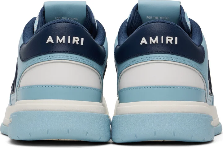 AMIRI White & Blue Classic Low Sneakers - Image 2