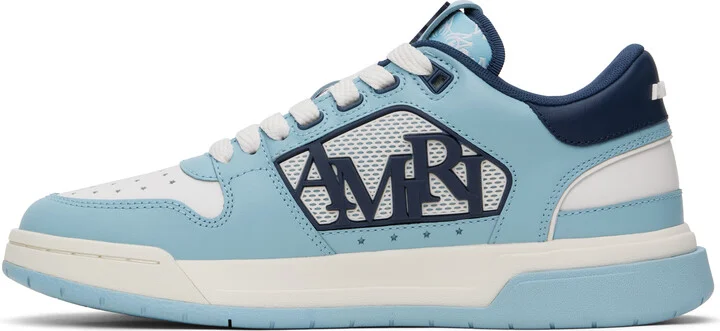 AMIRI White & Blue Classic Low Sneakers - Image 3