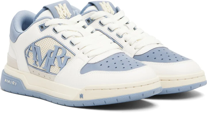 AMIRI White & Blue Classic Low Sneakers - Image 4