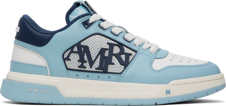 AMIRI White & Blue Classic Low Sneakers