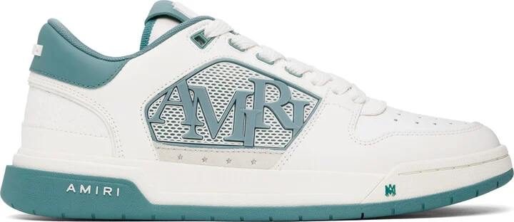 AMIRI White & Blue Classic Low Sneakers