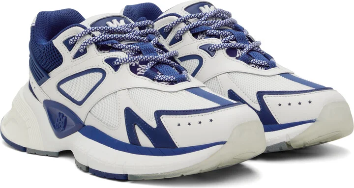 AMIRI White & Blue 'MA' Runner Sneakers - Image 4