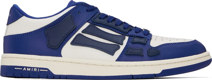 AMIRI White & Blue Skel-Top Low Sneakers