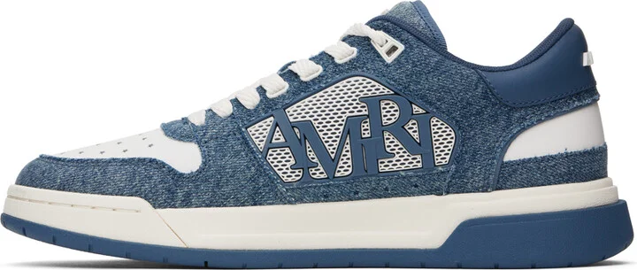 AMIRI White & Blue Vintage Denim Classic Low Sneakers - Image 3