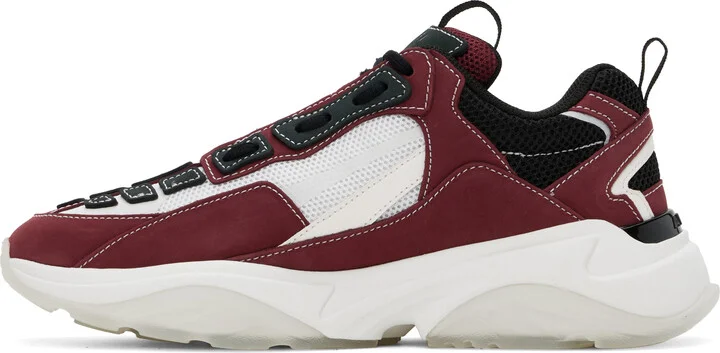 AMIRI White & Burgundy Bone Runner Sneakers - Image 3