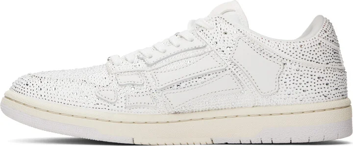 AMIRI White Crystal Skel Top Low Sneakers - Image 3