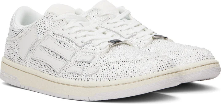 AMIRI White Crystal Skel Top Low Sneakers - Image 4