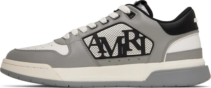 AMIRI White & Gray Classic Low Sneakers - Image 3