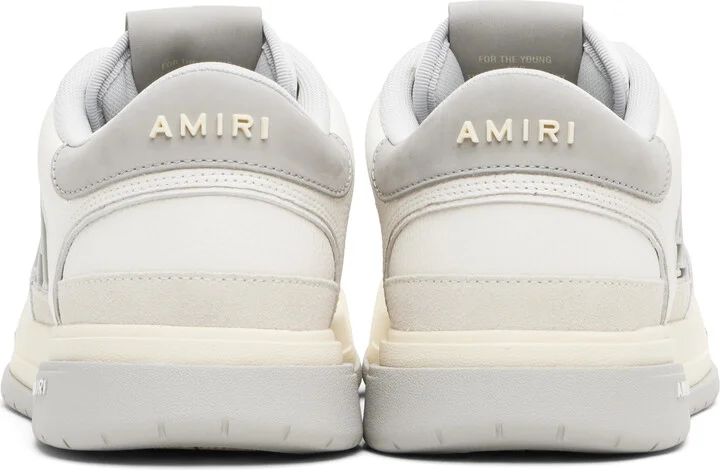 AMIRI White & Gray Classic Low Sneakers - Image 2