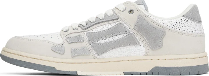 AMIRI White & Gray Crystal Skel-Top Low Sneakers - Image 3