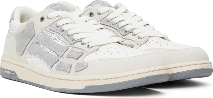 AMIRI White & Gray Crystal Skel-Top Low Sneakers - Image 4