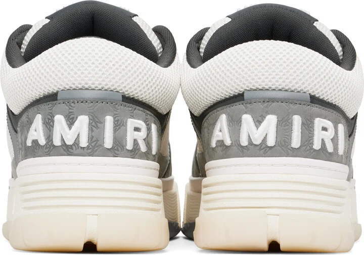 AMIRI White & Gray MA Quad Debossed Nubuck MA-1 Sneakers - Image 2