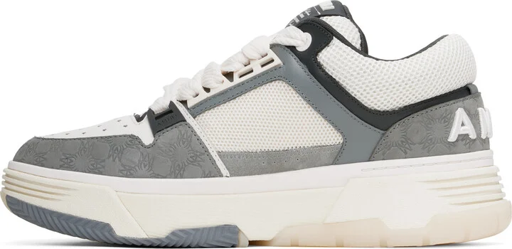 AMIRI White & Gray MA Quad Debossed Nubuck MA-1 Sneakers - Image 3