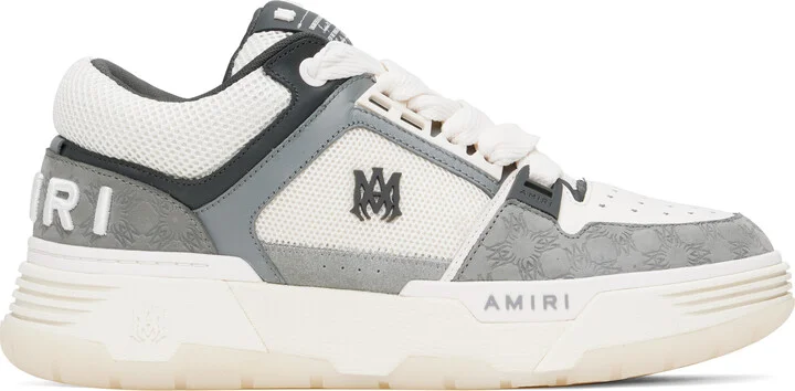 AMIRI White & Gray MA Quad Debossed Nubuck MA-1 Sneakers