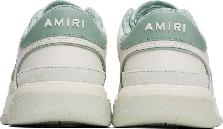 AMIRI White & Green Classic Low Sneakers - Image 2