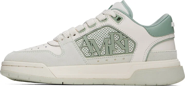 AMIRI White & Green Classic Low Sneakers - Image 3