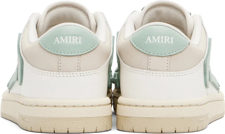 AMIRI White & Green Skel Top Low Sneakers - Image 2
