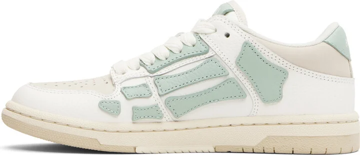 AMIRI White & Green Skel Top Low Sneakers - Image 3