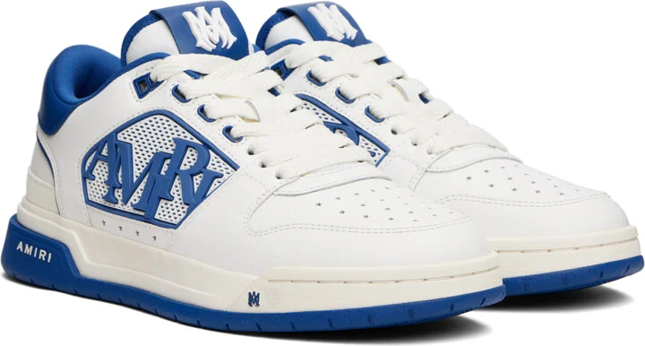 AMIRI White & Navy Classic Low Sneakers - Image 4