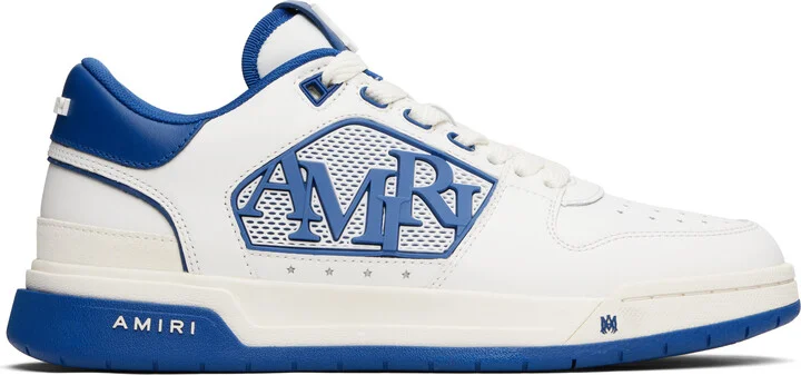 AMIRI White & Navy Classic Low Sneakers