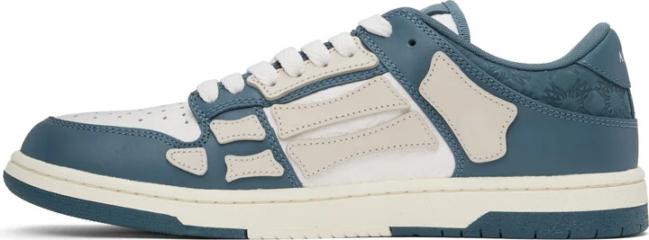 AMIRI White & Navy Debossed MA Quad Skel Top Low Sneakers - Image 3