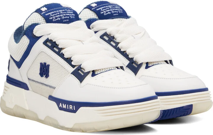 AMIRI White & Navy MA-1 Sneakers - Image 4