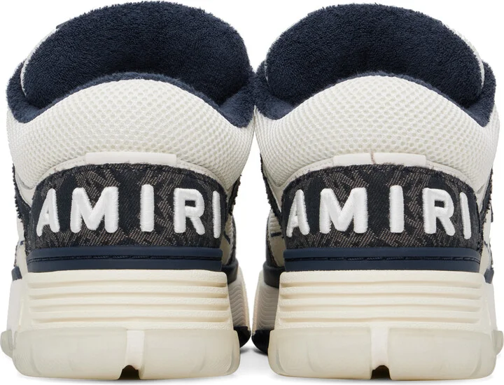 AMIRI White & Navy MA Quad MA-1 Sneakers - Image 2