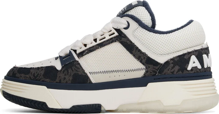 AMIRI White & Navy MA Quad MA-1 Sneakers - Image 3