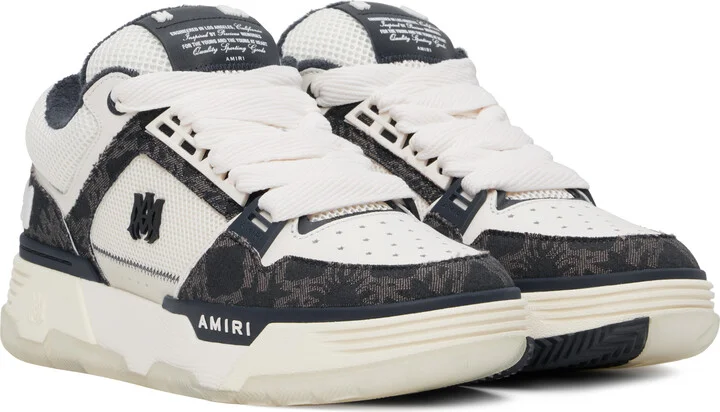 AMIRI White & Navy MA Quad MA-1 Sneakers - Image 4