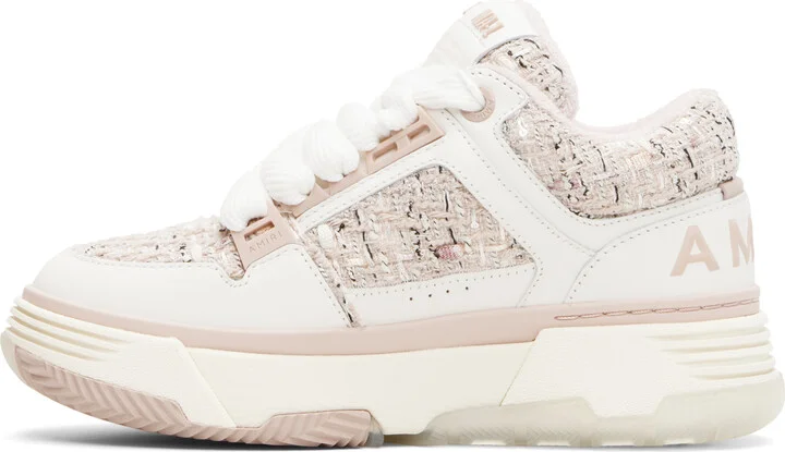 AMIRI White & Pink Bouclé MA-1 Sneakers - Image 3