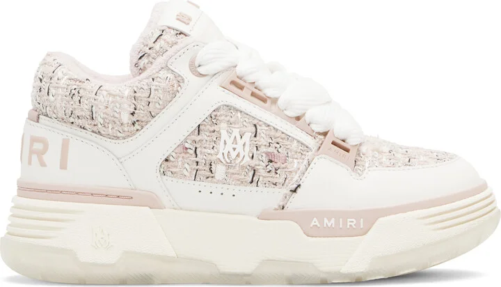 AMIRI White & Pink Bouclé MA-1 Sneakers