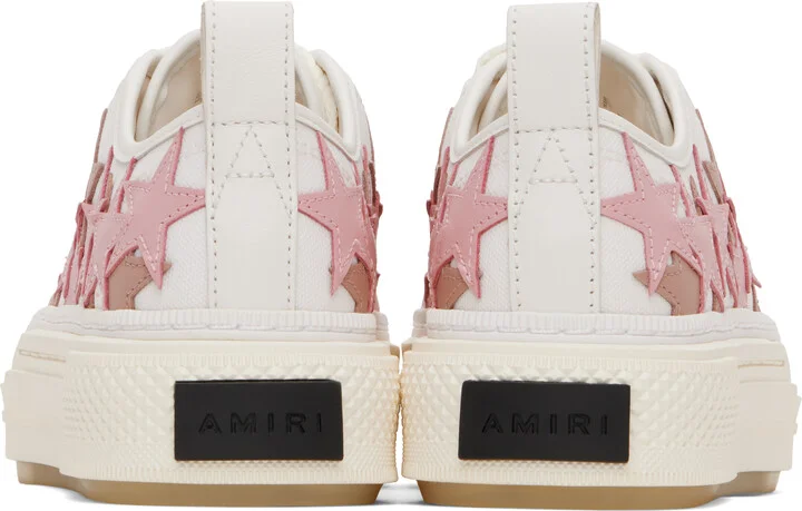 AMIRI White & Pink Stars Court Low Sneakers - Image 2