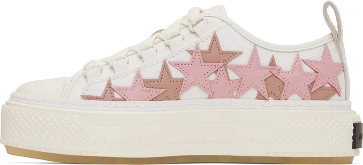 AMIRI White & Pink Stars Court Low Sneakers - Image 3