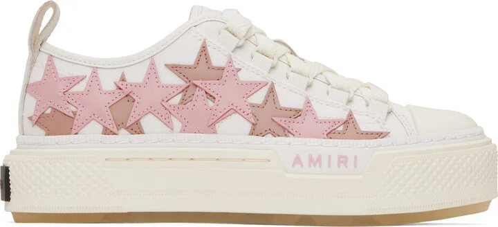 AMIRI White & Pink Stars Court Low Sneakers