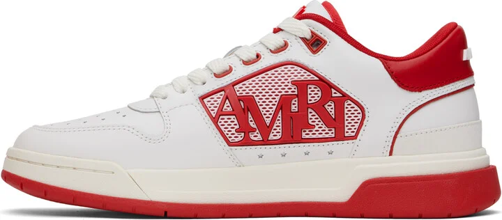 AMIRI White & Red Classic Low Sneakers - Image 3