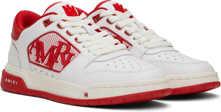 AMIRI White & Red Classic Low Sneakers - Image 4