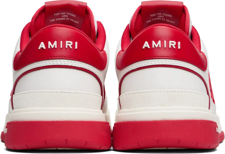 AMIRI White & Red Classic Low Sneakers - Image 2