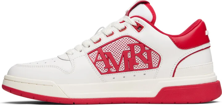 AMIRI White & Red Classic Low Sneakers - Image 3