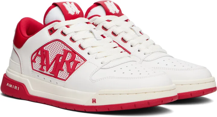AMIRI White & Red Classic Low Sneakers - Image 4
