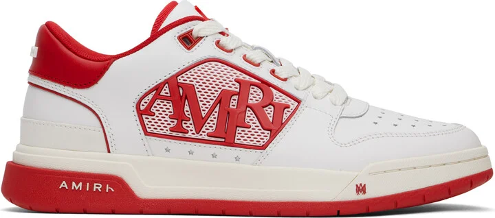 AMIRI White & Red Classic Low Sneakers
