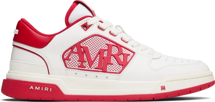 AMIRI White & Red Classic Low Sneakers