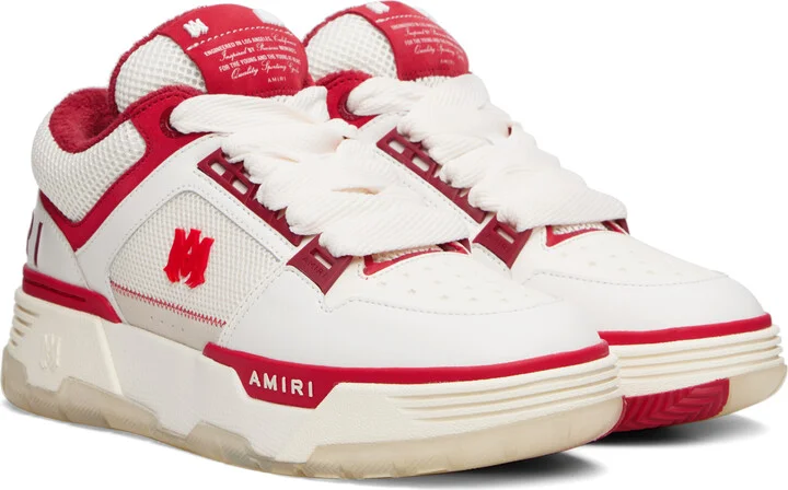 AMIRI White & Red MA-1 Sneakers - Image 4