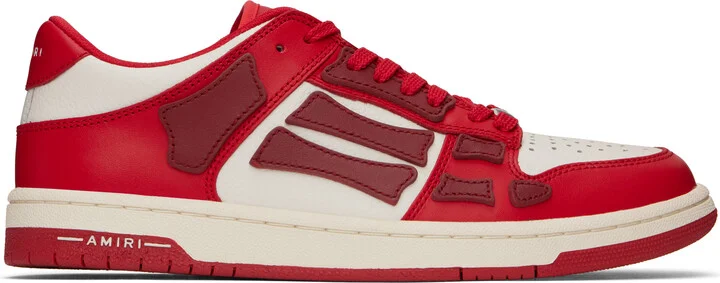AMIRI White & Red Skel-Top Low Sneakers