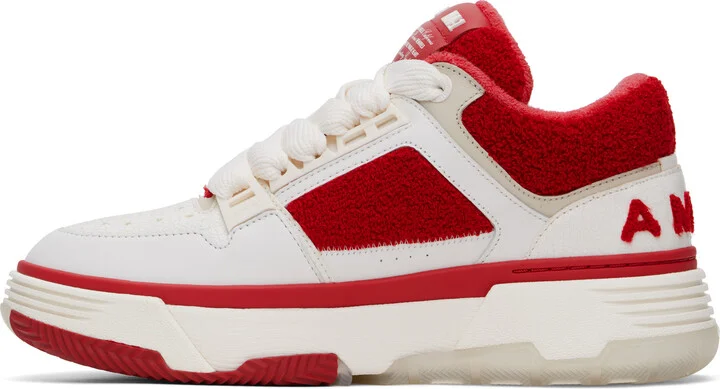 AMIRI White & Red Varsity MA-1 Sneakers - Image 3