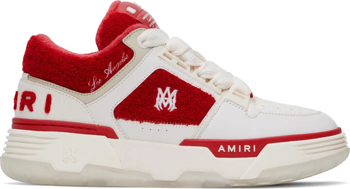 AMIRI White & Red Varsity MA-1 Sneakers