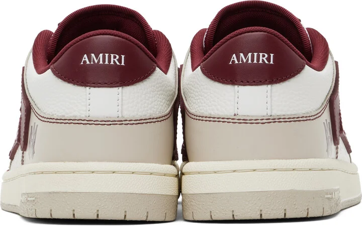 AMIRI White & Red Varsity Skel Top Low Sneakers - Image 2