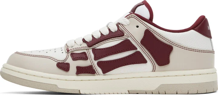 AMIRI White & Red Varsity Skel Top Low Sneakers - Image 3