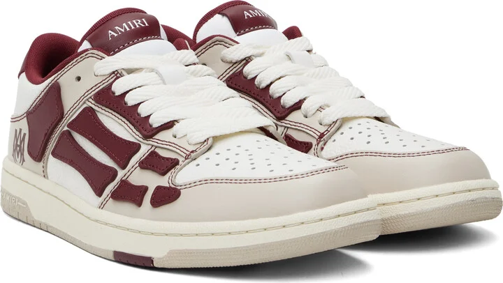 AMIRI White & Red Varsity Skel Top Low Sneakers - Image 4