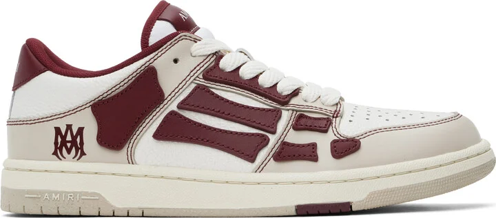 AMIRI White & Red Varsity Skel Top Low Sneakers
